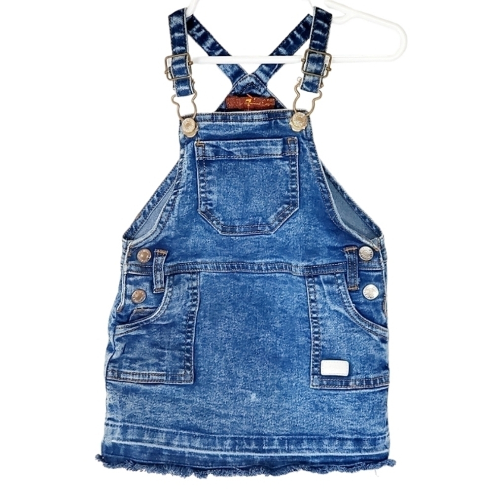 K1278 * 7 For All Mankind Girls Denim Skirt Overalls Size 12M
